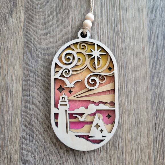 Lighthouse Christmas Ornament Blue Varient - Picture 1 of 5